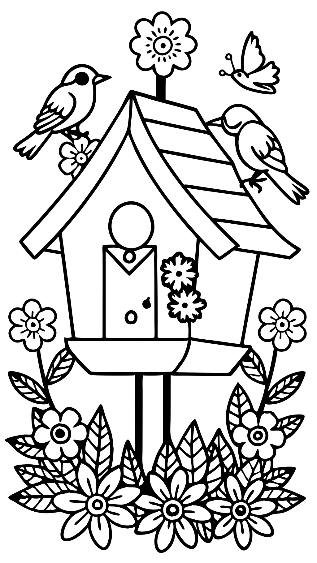 coloring pages birdhouse